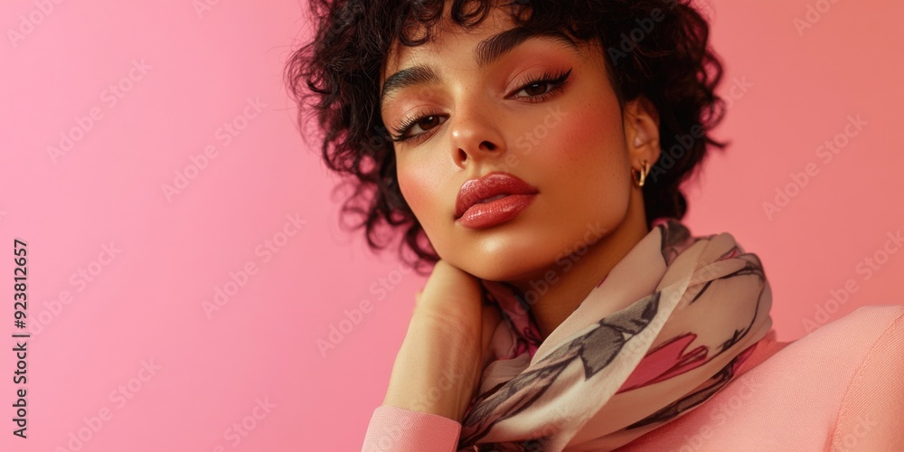 Fototapeta premium Stylish Portrait of a Woman with Short Hair