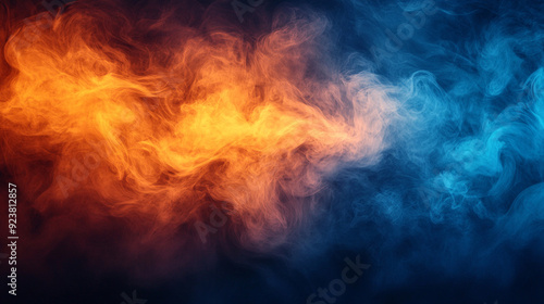 blue and yellow smoke texture background