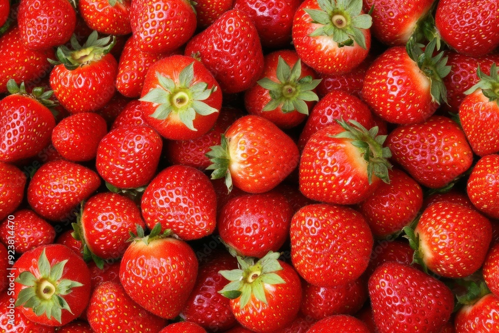 Vibrant fresh strawberries in abundance Vibrant fresh strawberries in abundance
