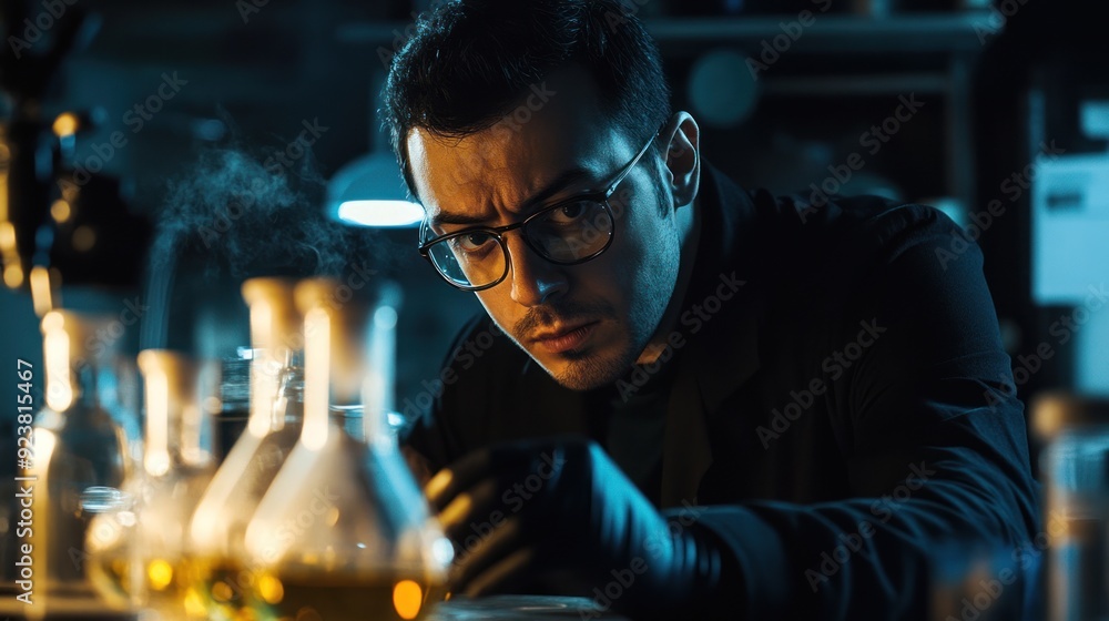Focused Scientist in a Laboratory Focused Scientist in a Laboratory