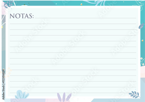 Calendario mensual 2025 en Español. NOTAS.