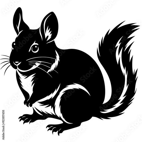 simple vector silhouette of a Chinchilla illustration