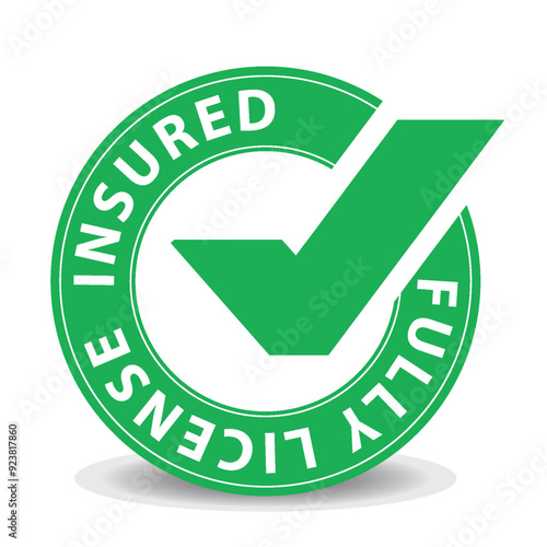 Fully Licensed and insured vector business icon
