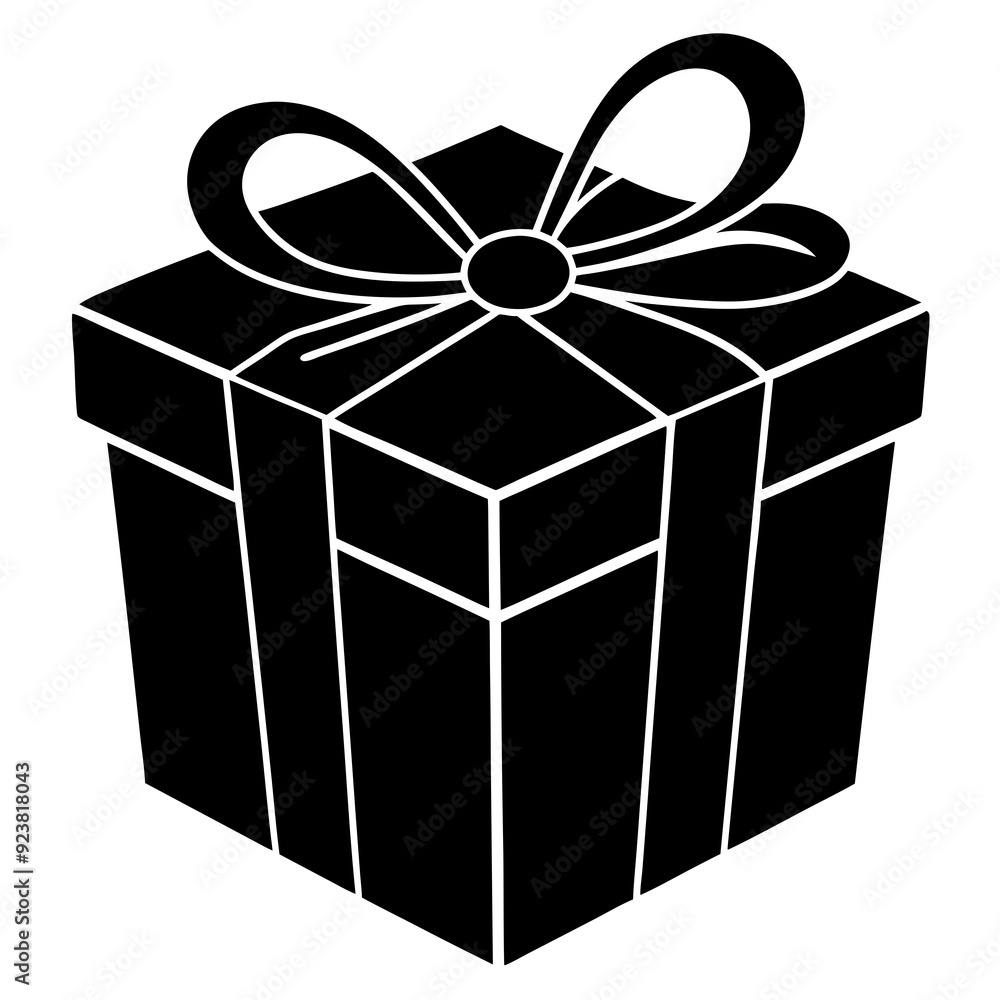 gift box icon black silhouette vector illustration gift box icon black silhouette vector illustration