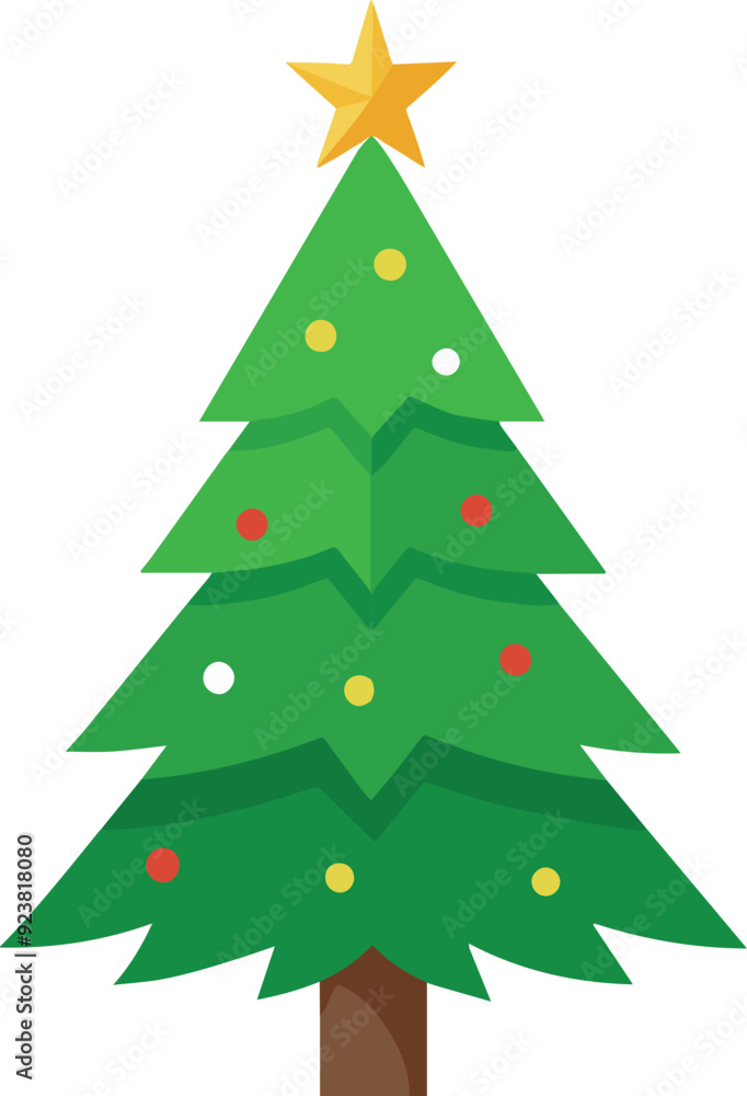 Illustration Christmas tree isolated on white Illustration Christmas tree isolated on white