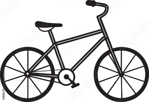 bicycle isolated on white, bicycle silhouette vector illustration