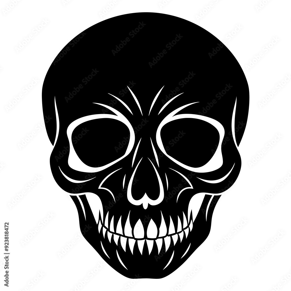 Fototapeta premium Skull vector black silhouette vector 