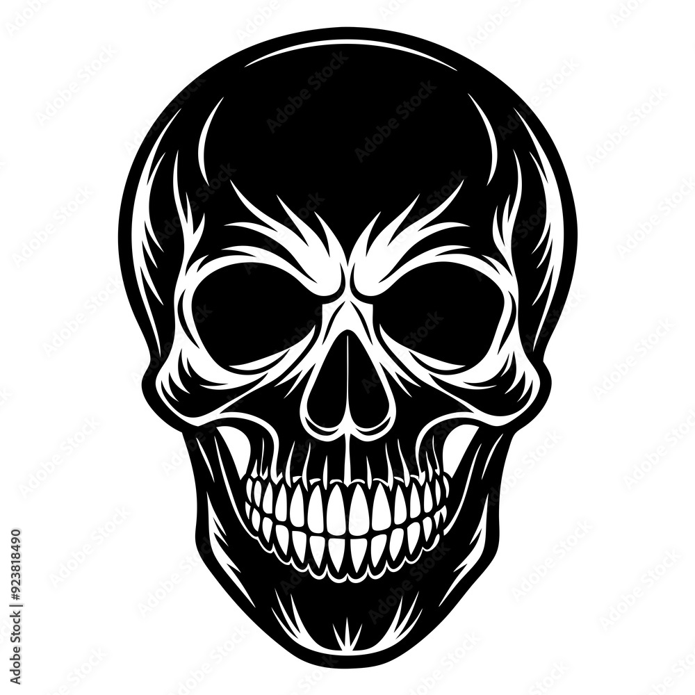 Fototapeta premium Skull vector black silhouette vector 