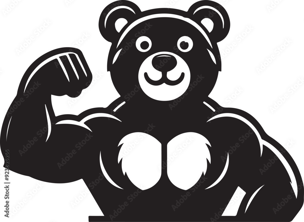 Fototapeta premium bear mascot silhouette vector art illustration