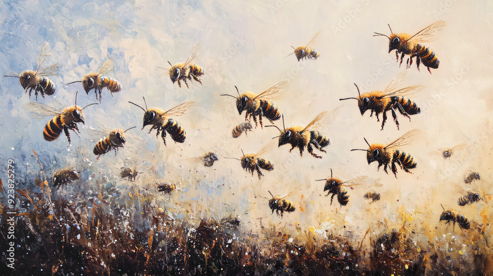 Fototapeta premium bees in the hive