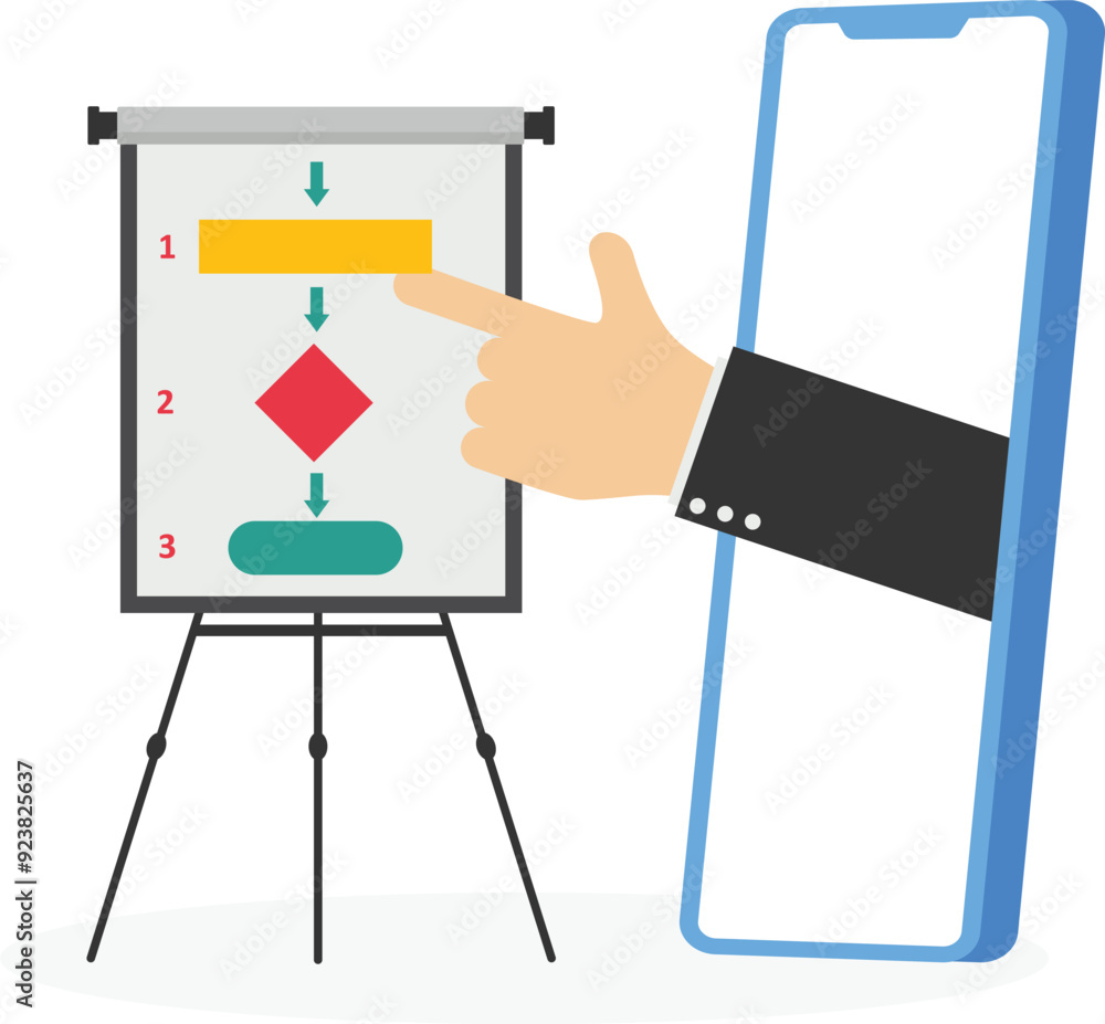 Business outline to step by step. Planning sequence to finish project, standard. Flat vector illustration
Business outline to step by step. Planning sequence to finish project, standard. Flat vector illustration
