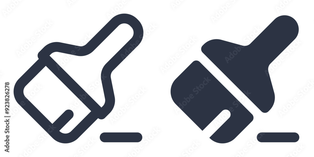 Clean brush simple icons set designed in filled, outline, line and stroke style Clean brush simple icons set designed in filled, outline, line and stroke style