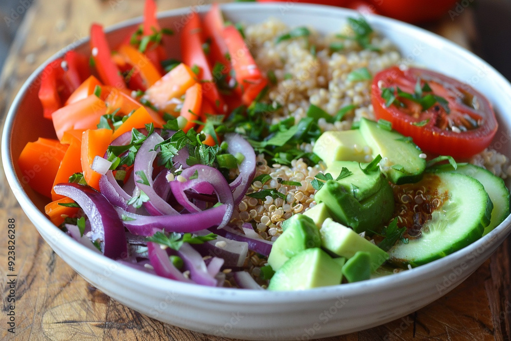 Delicious Quinoa Salad with Fresh Vegetables Delicious Quinoa Salad with Fresh Vegetables