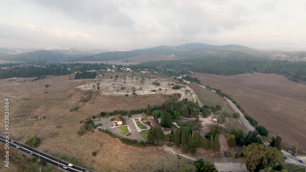 Tel Megiddo National Park Aerial view, israel
the legendary site of ancient battles and biblical prophecies, drone view, 2024, Israel
