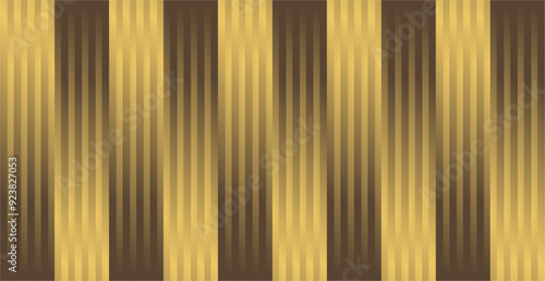 The composition of vertical lines with gold gradient colors arranged repeatedly gives the impression of being dashing and strong, an optical illusion, luxurious and expensive