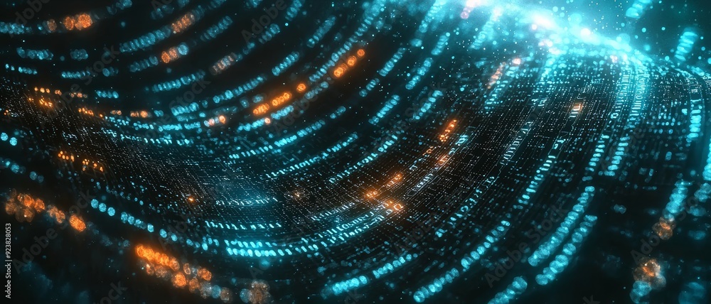 Fototapeta premium Digital Protection: Abstract Visualization of Encrypted Data Streams Shielding Information Privacy