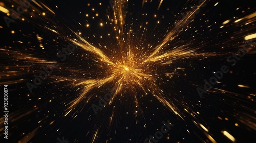 Fototapeta Naklejka Na Ścianę i Meble -  Abstract Cosmic Explosion of Glittering Particles in Space