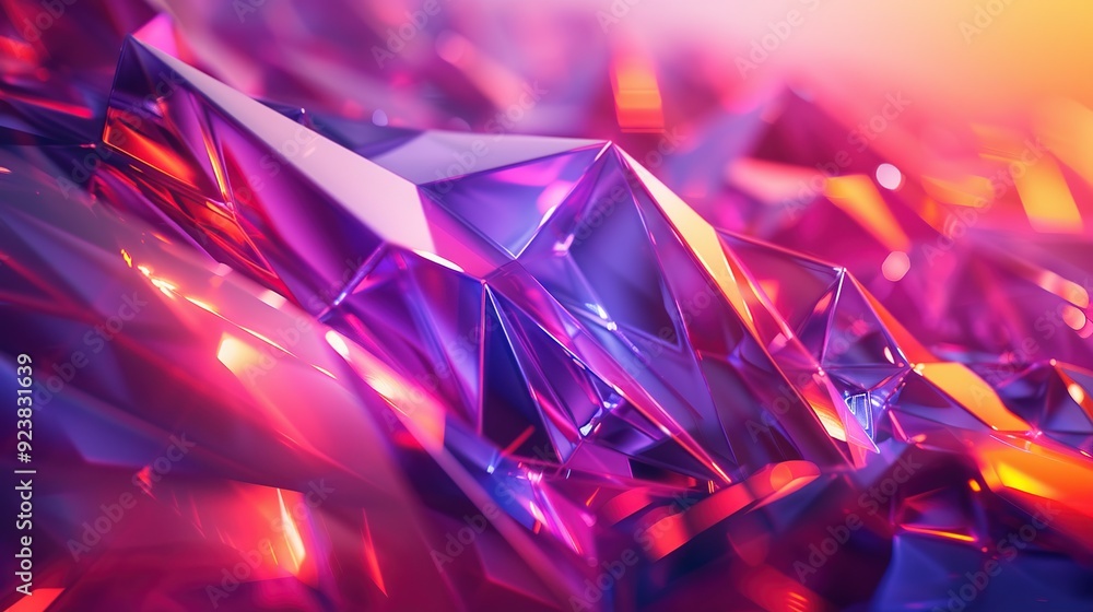 Abstract Purple and Red Crystal Formation Abstract Purple and Red Crystal Formation