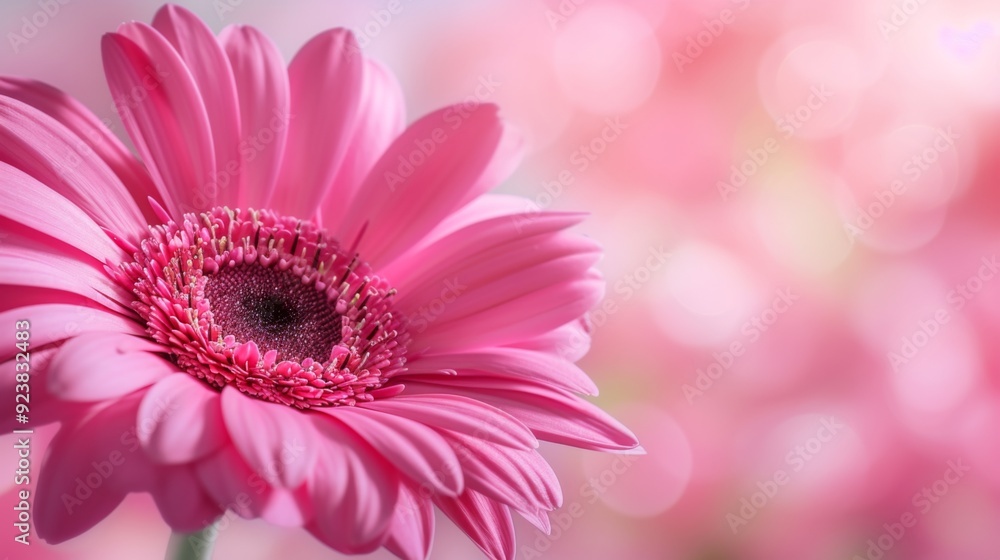 Vibrant pink daisy flower, with detailed petals and a soft, blurred background Vibrant pink daisy flower, with detailed petals and a soft, blurred background
