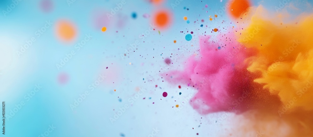 Obraz premium Colorful confetti particles on a white background