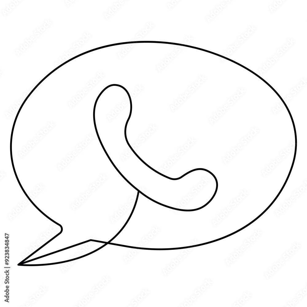 Fototapeta premium Message single line art, continuous one line drawing of Isolated outline vector art 