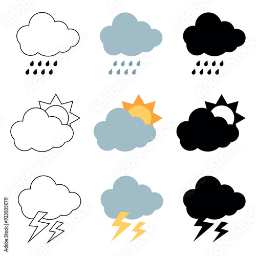set of weather icons