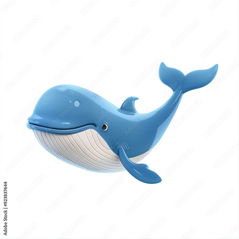 Fototapeta premium blue whale Happiness emotion fantasy animal cartoon isolated whitebackground 16:9