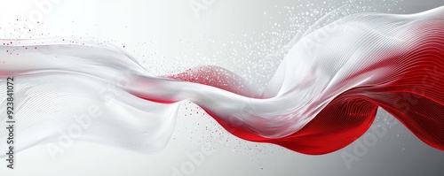 Obraz na płótnie Abstract white and red flowing lines background with technological feel w salonie