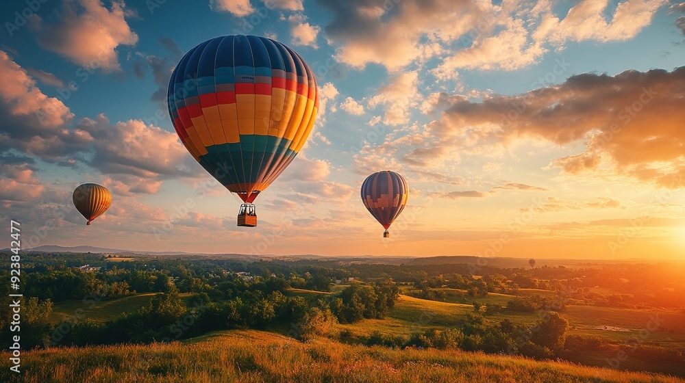 Fototapeta premium Go on a hot air balloon ride