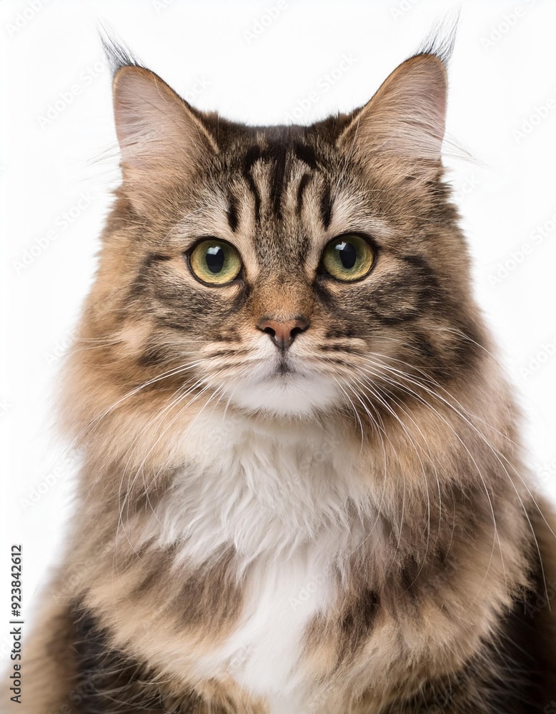サイベリアンのポートレート(Siberian cat portrait on white background)
サイベリアンのポートレート(Siberian cat portrait on white background)