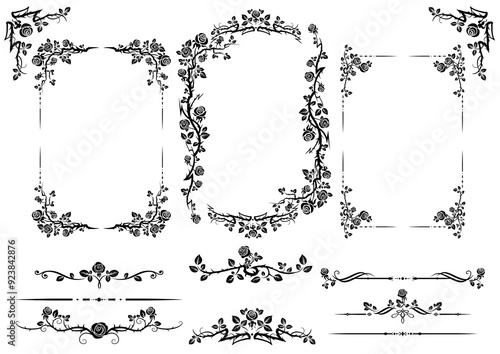 Fototapeta Naklejka Na Ścianę i Meble -  Elegant roses floral elements