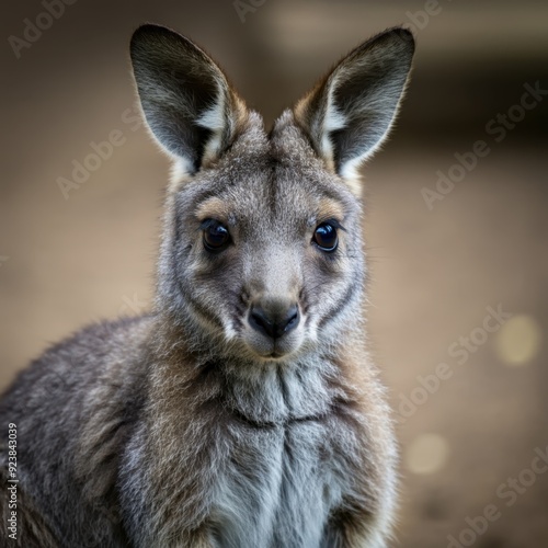 Adorable infant kangaroo at the zoo