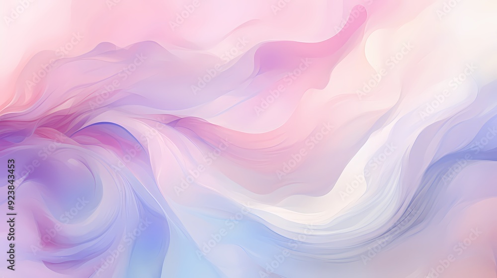 Obraz premium A pastel abstract background with smooth waves creates a dreamy and elegant visual appeal.