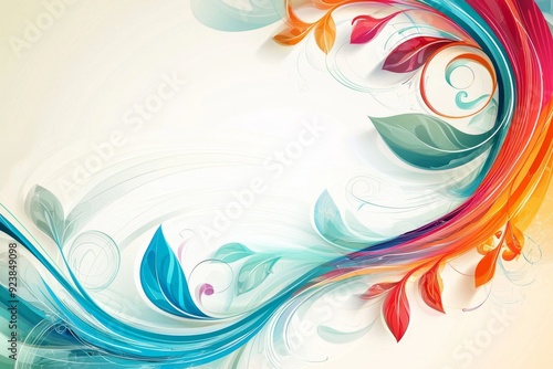 Wallpaper Mural Abstract colorful swirls and leaves background in bright vibrant hues Torontodigital.ca