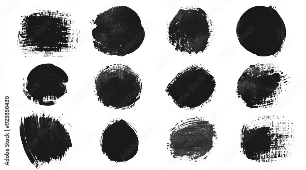 This collection of black brush strokes and ink splatters enhances backgrounds and social media graphics, adding a trendy grunge texture for more visually appealing, standout designs This collection of black brush strokes and ink splatters enhances backgrounds and social media graphics, adding a trendy grunge texture for more visually appealing, standout designs