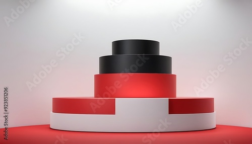 Empty luxury black podium. Minimalist mockup for product display or showcase2 photo