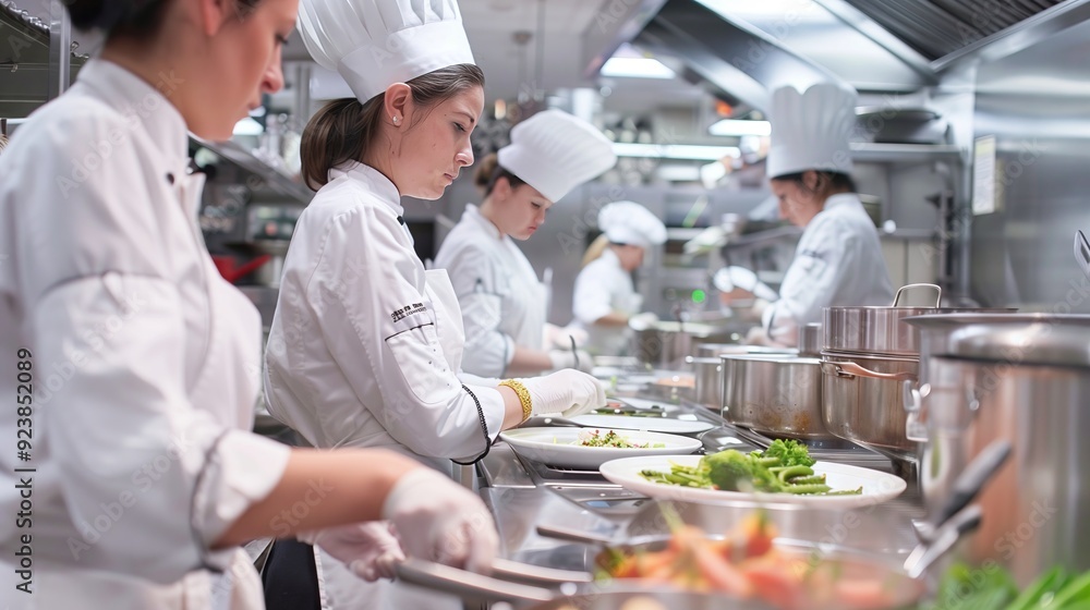 Chefs exemplify kitchen efficiency, multitasking for smooth operations and high-quality dishes. Chefs exemplify kitchen efficiency, multitasking for smooth operations and high-quality dishes.