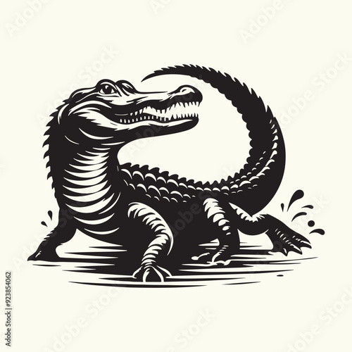 Wallpaper Mural Alligator silhouette Vector Illustration Design Torontodigital.ca