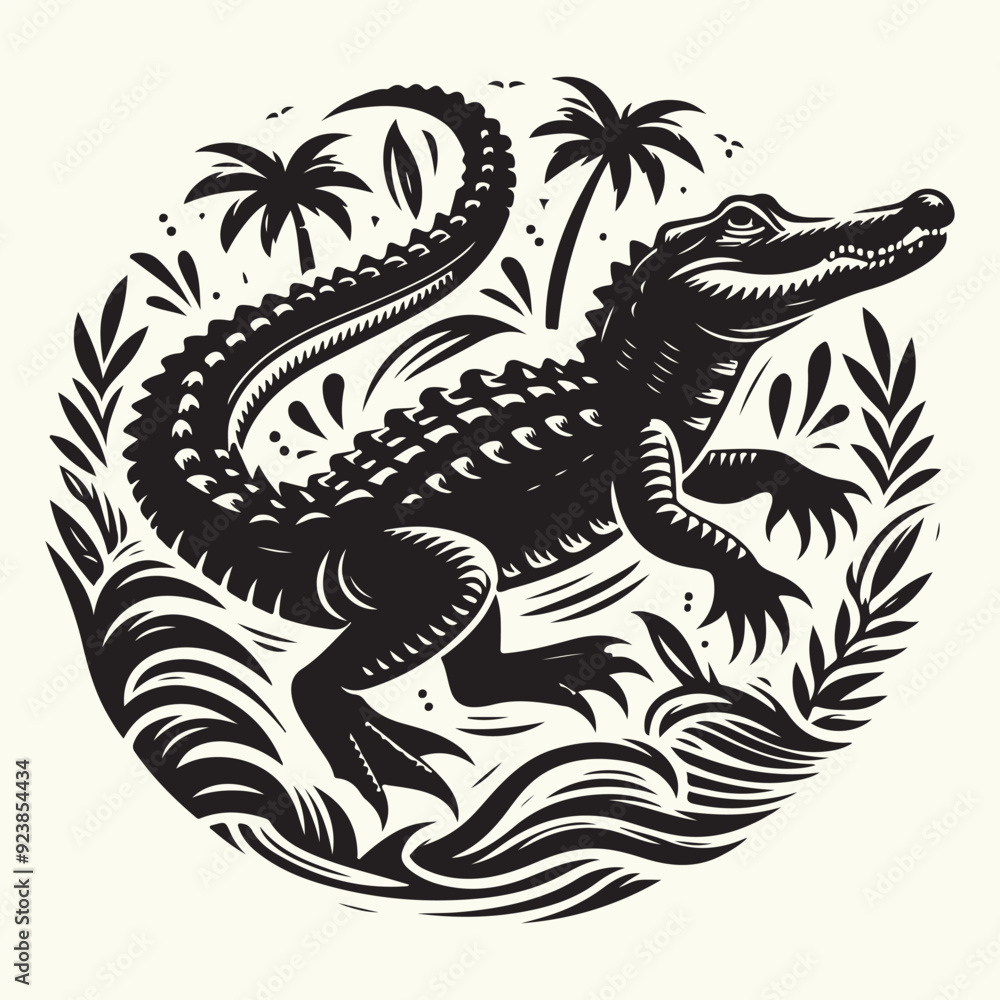 Alligator silhouette Vector Illustration Design Alligator silhouette Vector Illustration Design