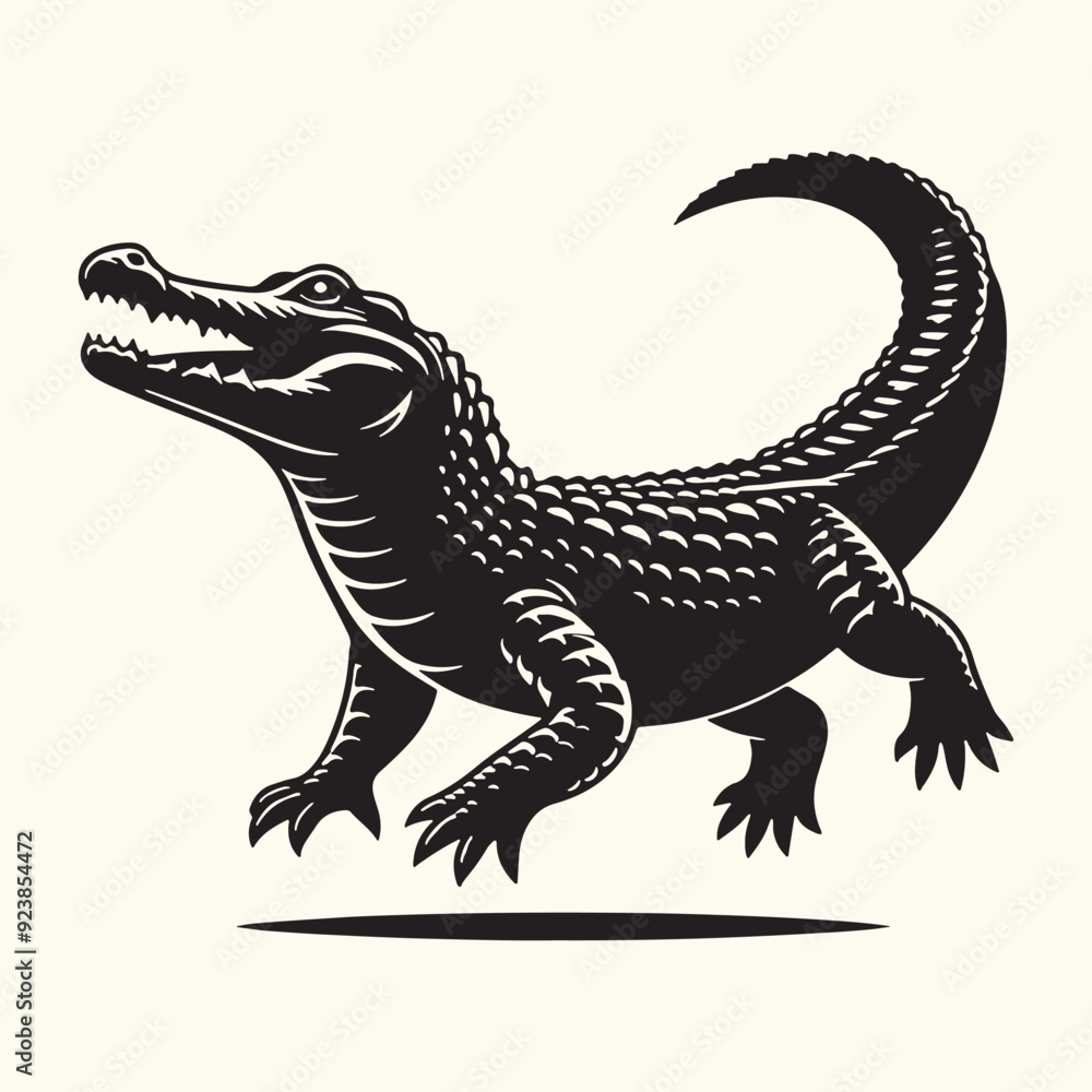 Fototapeta premium Alligator silhouette Vector Illustration Design