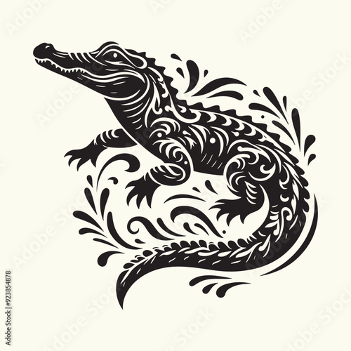 Wallpaper Mural Alligator silhouette Vector Illustration Design Torontodigital.ca