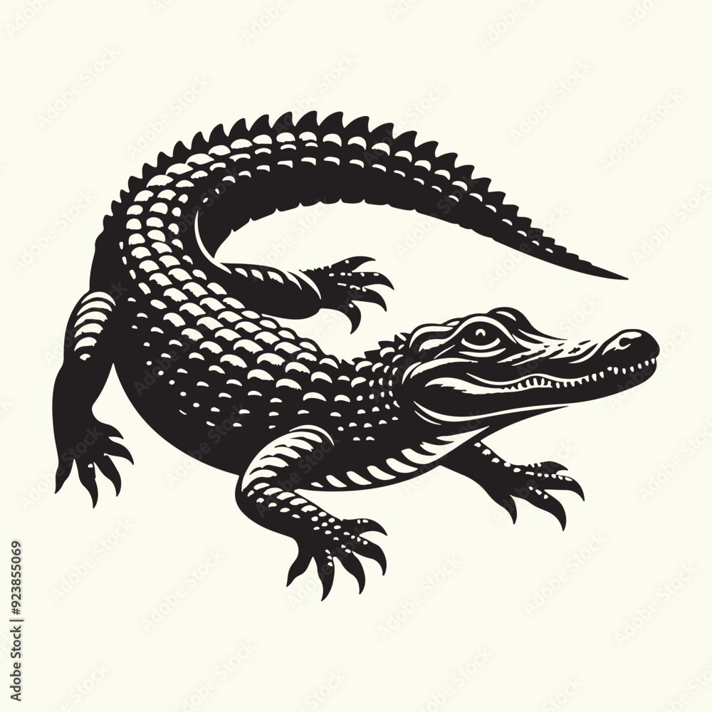 Fototapeta premium Alligator silhouette Vector Illustration Design
