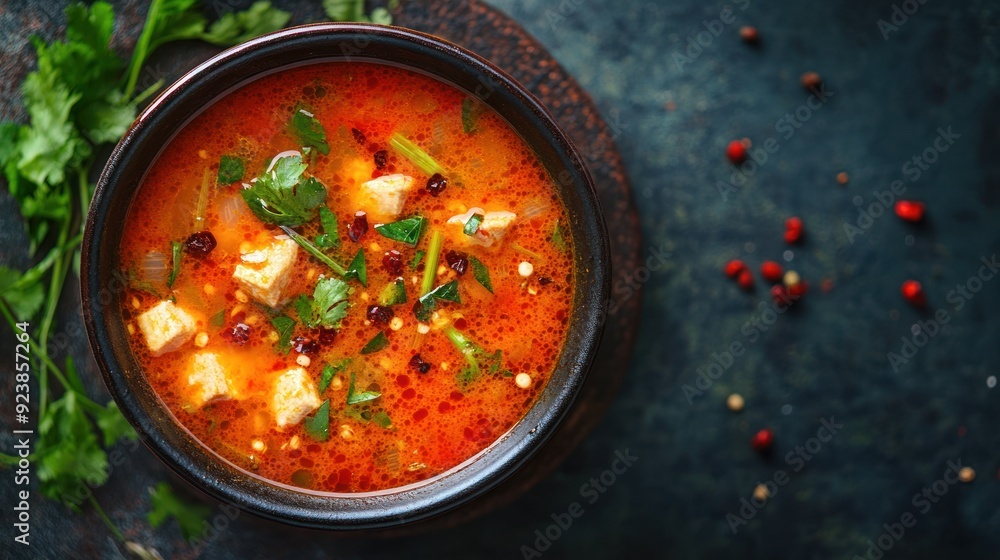 Spicy Tofu Soup in Bowl Spicy Tofu Soup in Bowl