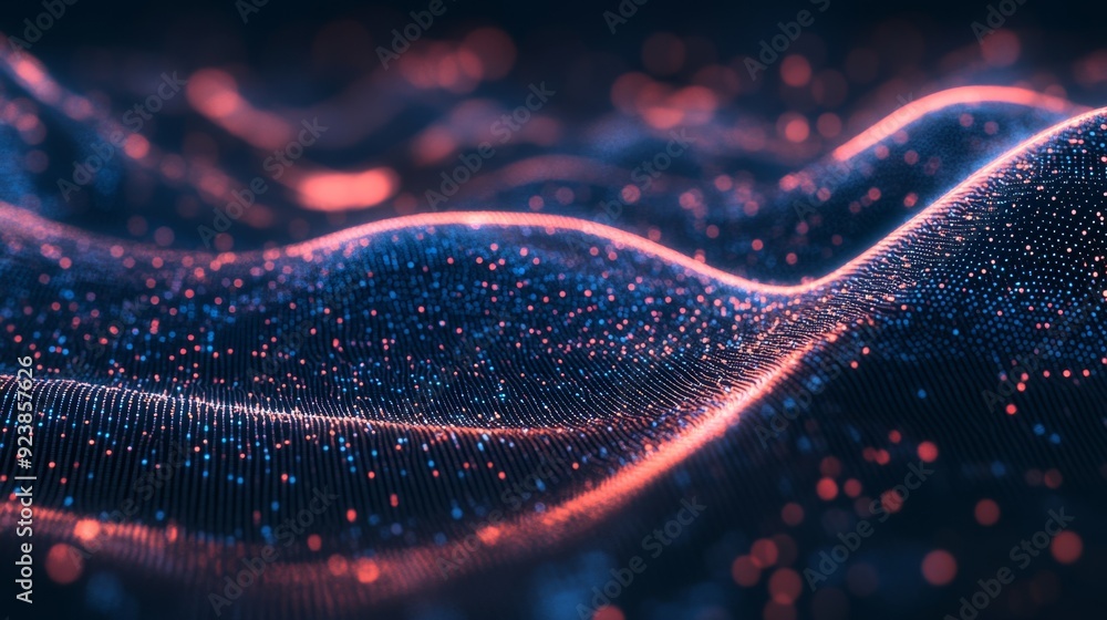 Abstract 3D illustration of data transmission in cyberspace Abstract 3D illustration of data transmission in cyberspace