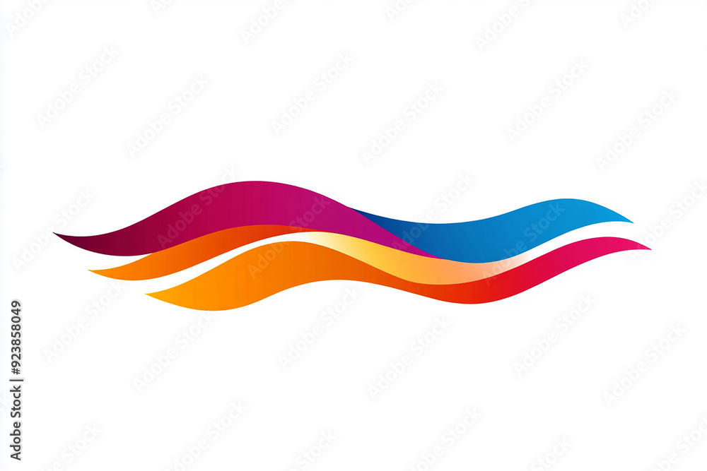 Fototapeta premium Colorful wavy vector logo design element on a white background,