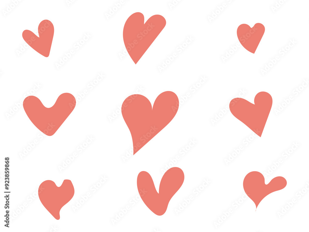 set of red hearts set of red hearts