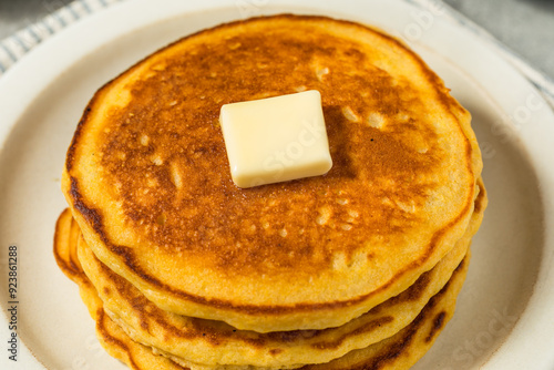 Homemade Breakfast Corn Cake Pancakes photo