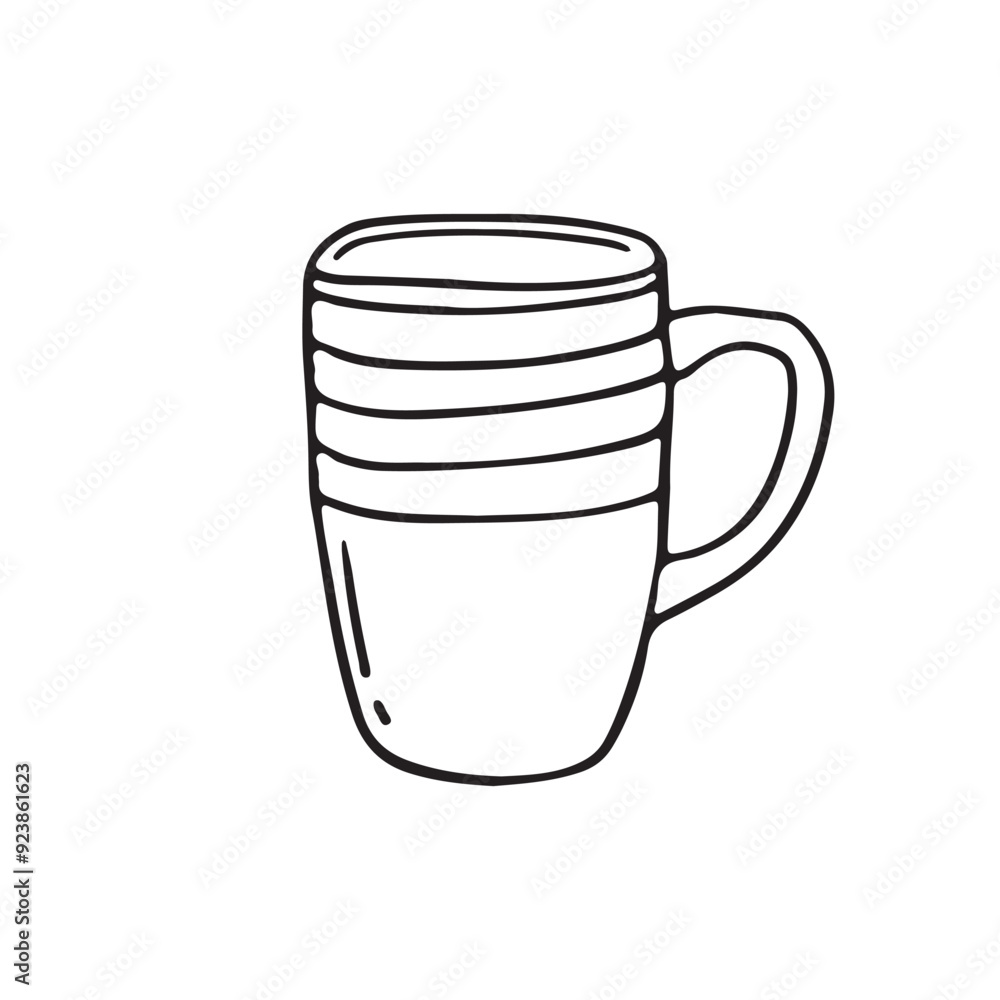 Hand drawn drinking cup and mug Hand drawn drinking cup and mug