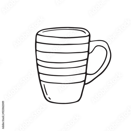 Hand drawn drinking cup and mug