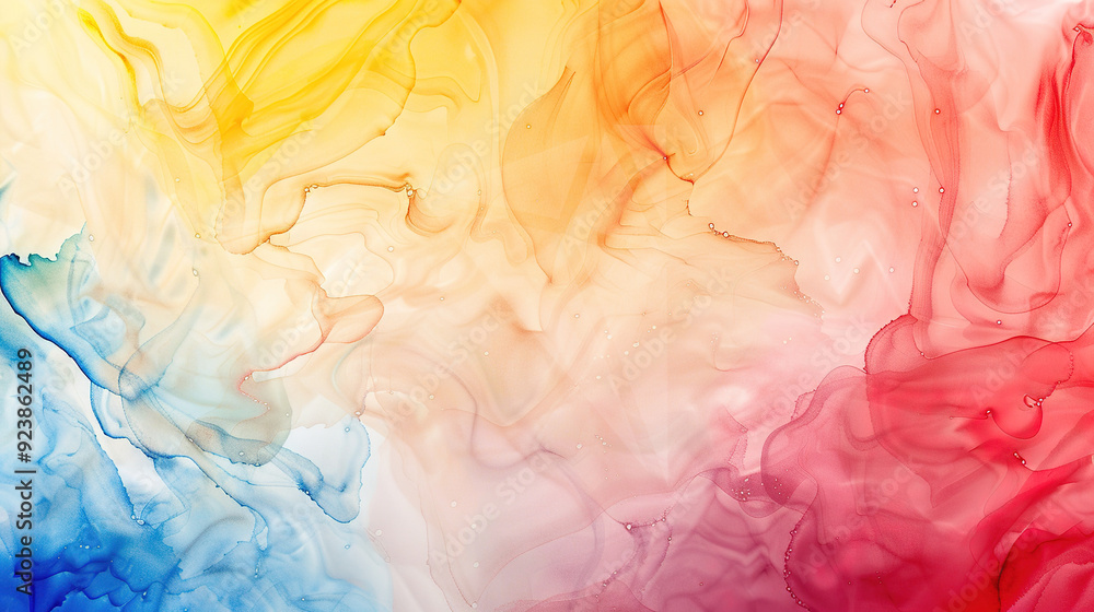 Fototapeta premium Vibrant Color Gradient Rendering Showcases a Dreamy Watercolor Texture Background, Perfect for Creative Design Concepts and Artistic Expressions